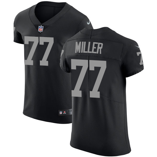 Nike Raiders #77 Kolton Miller Black Team Color Men's Stitched NFL Vapor Untouchable Elite Jersey - Click Image to Close